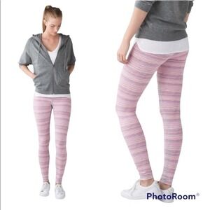 Lululemon Leggings Wunder Under Luxtreme  Cyber Stripe Pink Menthol Size 4 rare